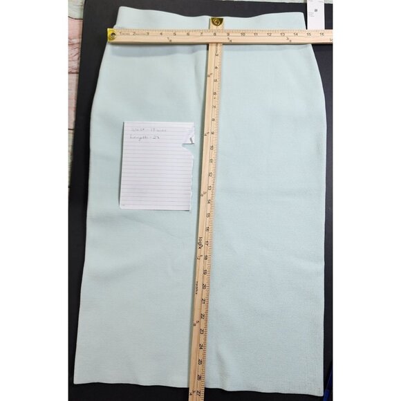 House Of Harlow 1960 Medium Knit Stretch Skirt Pastel Blue New With Tags - Picture 7 of 8